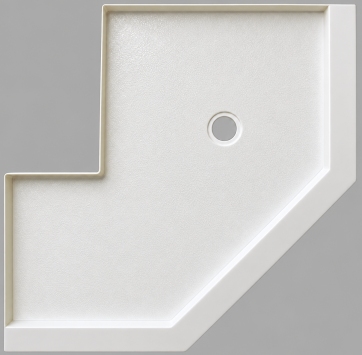Custom NeoAngle Shower base style 5 with corner notch