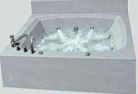 Cultured marble Platinum/White 8 jet whirlpool tub